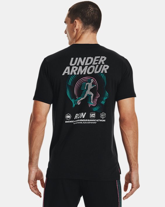 เสื้อแขนสั้น UA Run Anywhere สำหรับผู้ชาย, Black, pdpMainDesktop image number 1